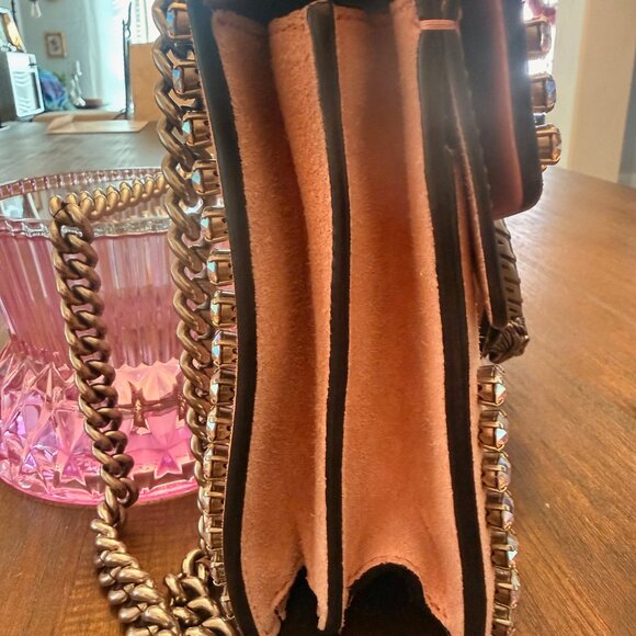 Pink Gucci Dionysus Suede Velvet Shoulder Bag Crystal - Picture 6 of 16